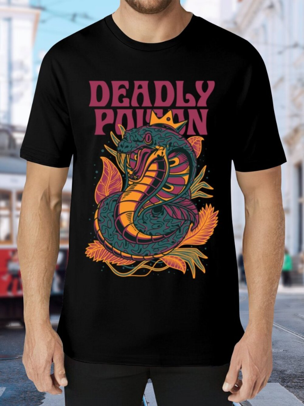 Deadly Python Graphic Tee - Black
